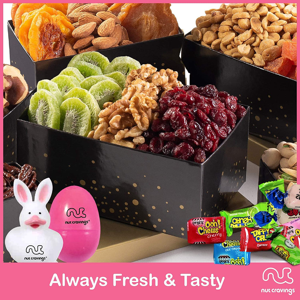 Easter Nut and Fruit Gift Tower (Fun & Bunnies Included!)