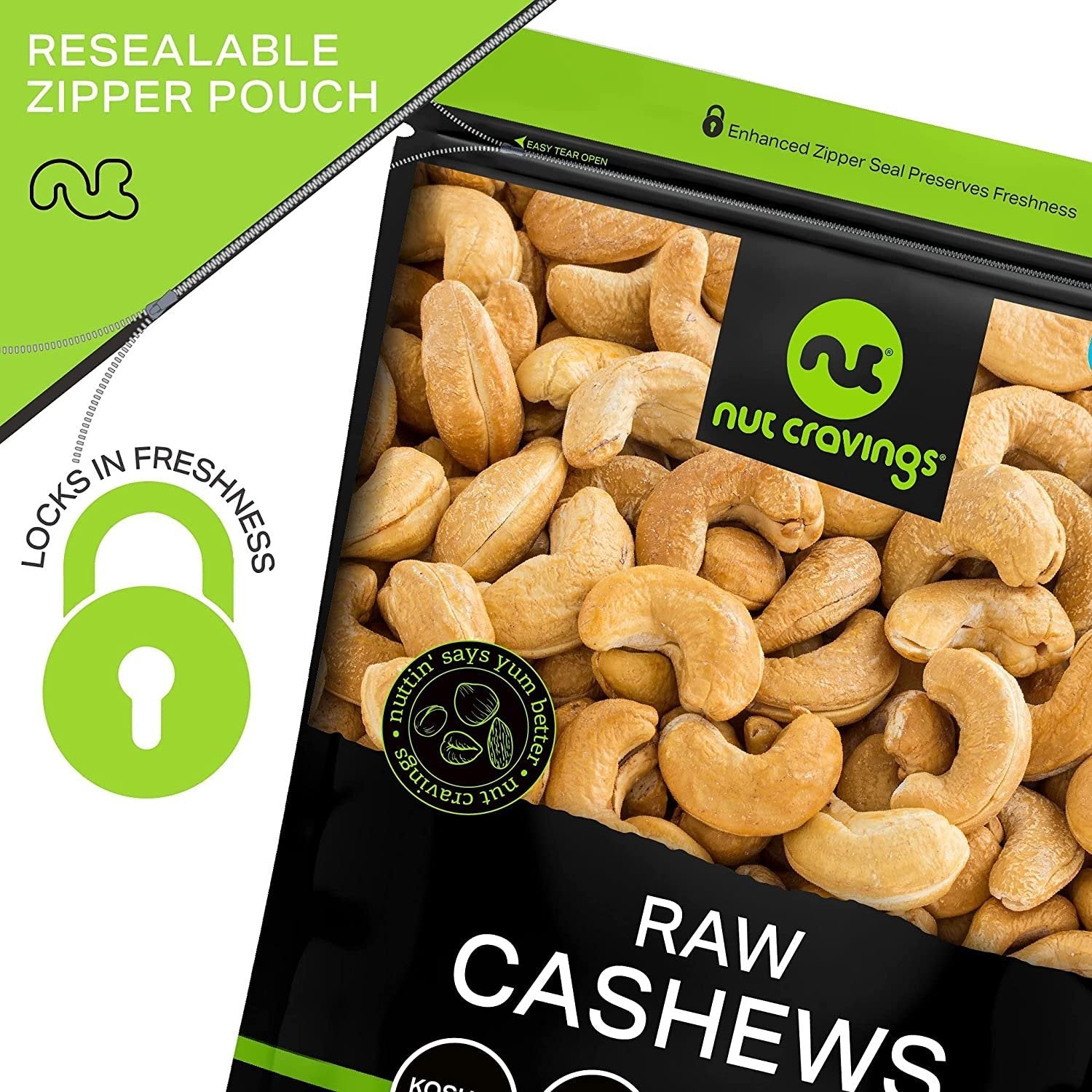 Raw Whole Cashews, Unsalted, Shelled