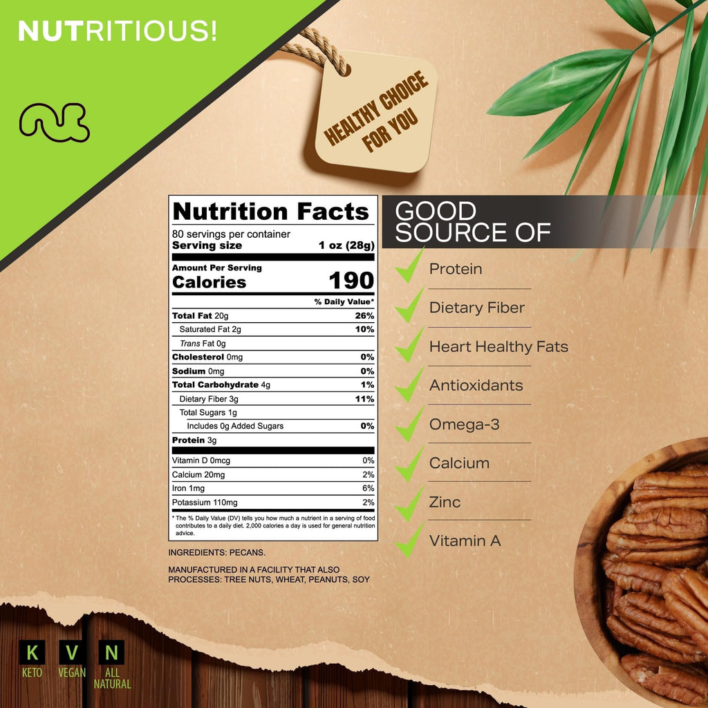 Raw Pecans Halves & Pieces, Unsalted, Shelled