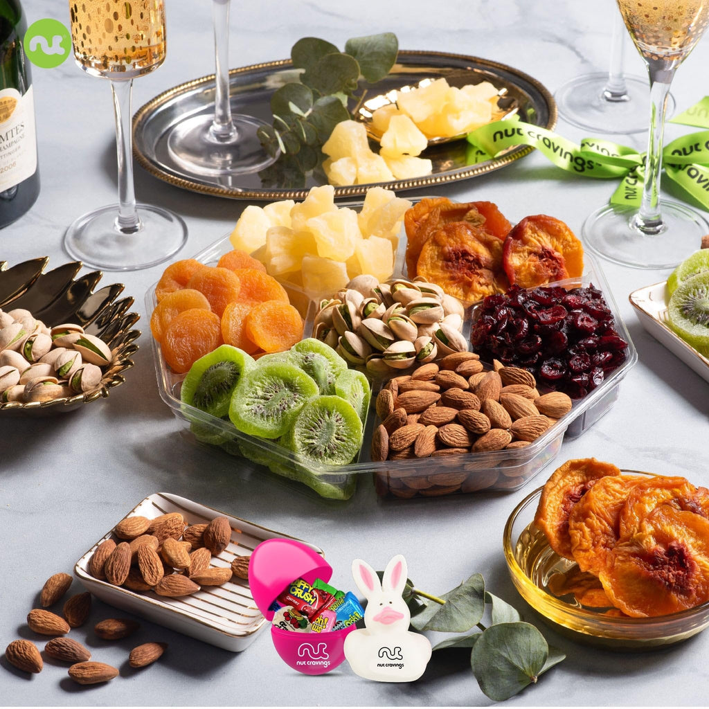 Easter Mixed Nuts & Dried Fruit Sectional Gift Box Large (Fun & Bunnies Included!)