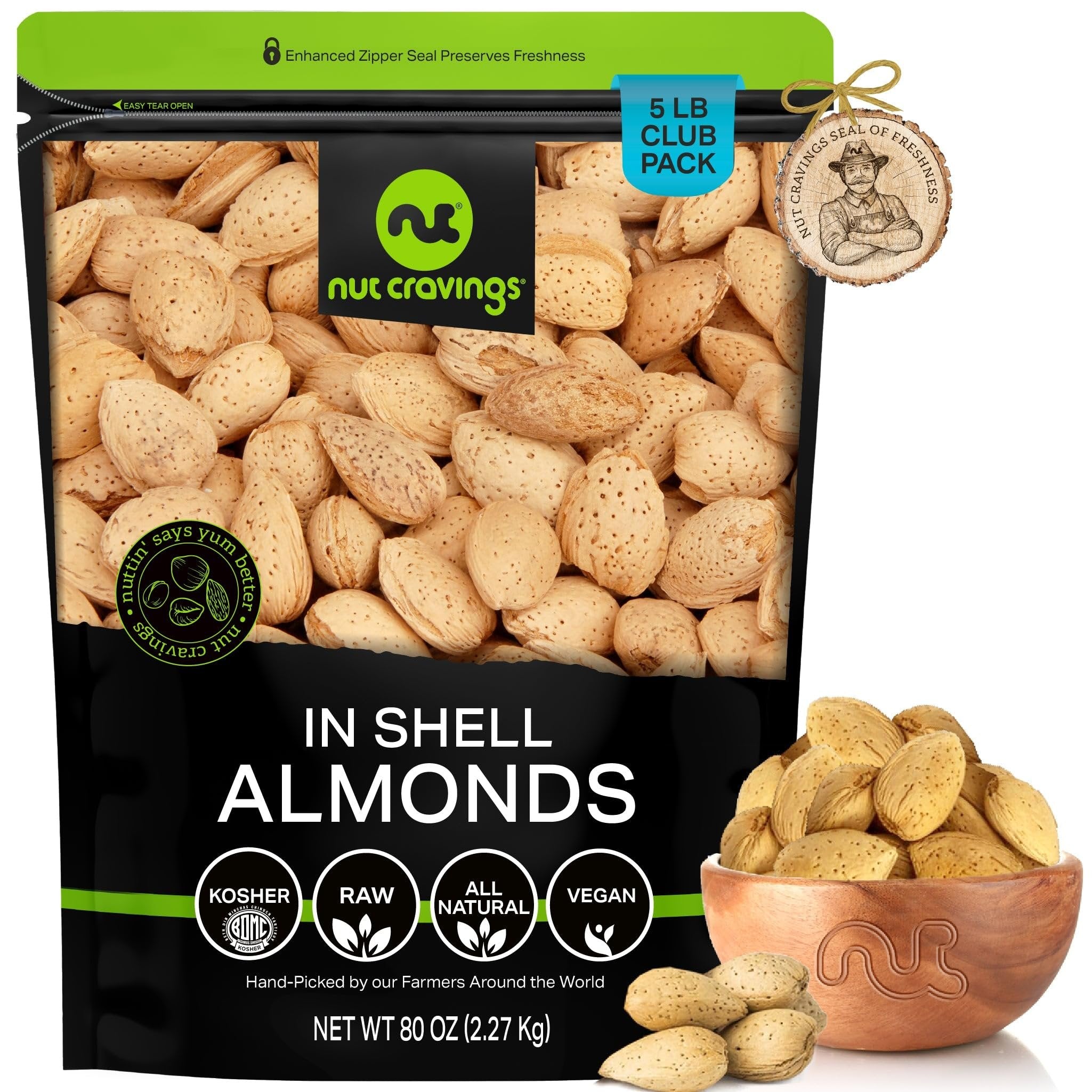 In Shell Almonds - Raw, Whole
