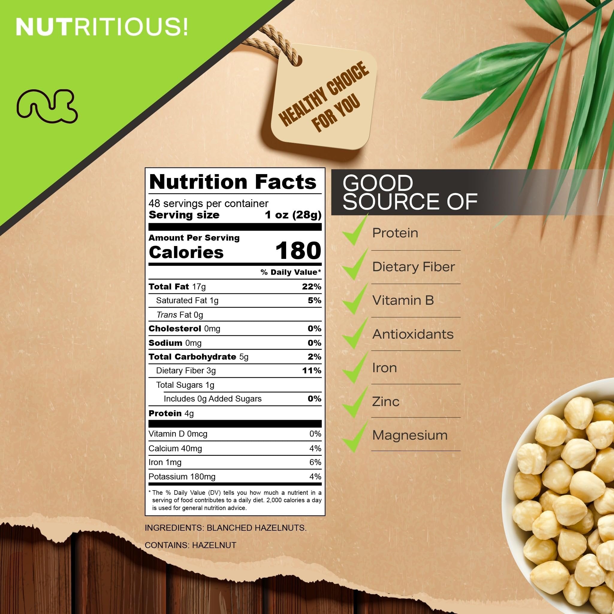 Raw Blanched Hazelnuts