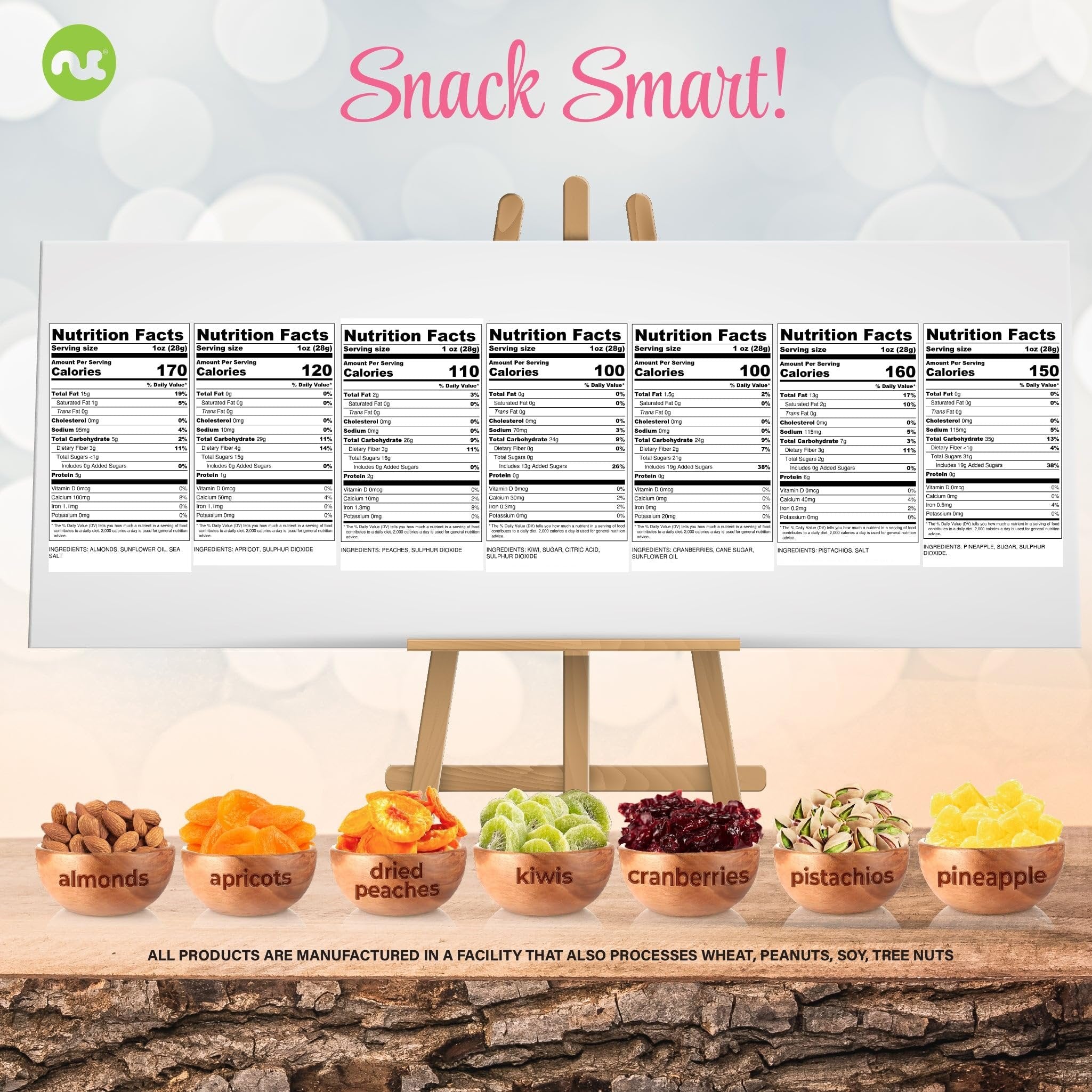 Easter Mixed Nuts & Dried Fruit Sectional Gift Box Large (Fun & Bunnies Included!)