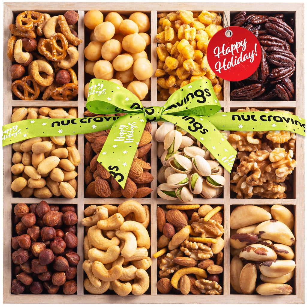 Happy Holiday Mixed Nuts Wooden Tray NCG100047