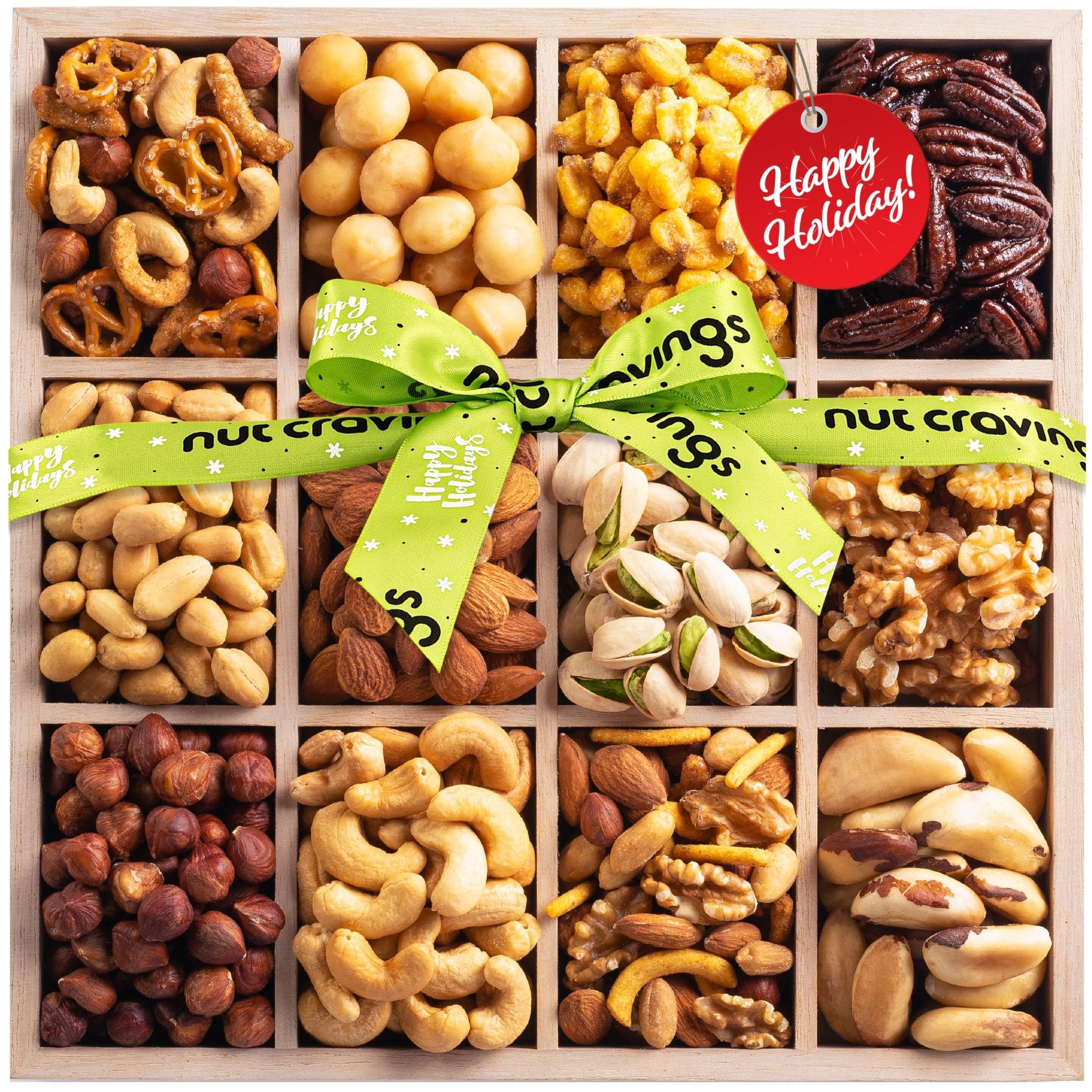 Happy Holiday Mixed Nuts Wooden Tray NCG100047