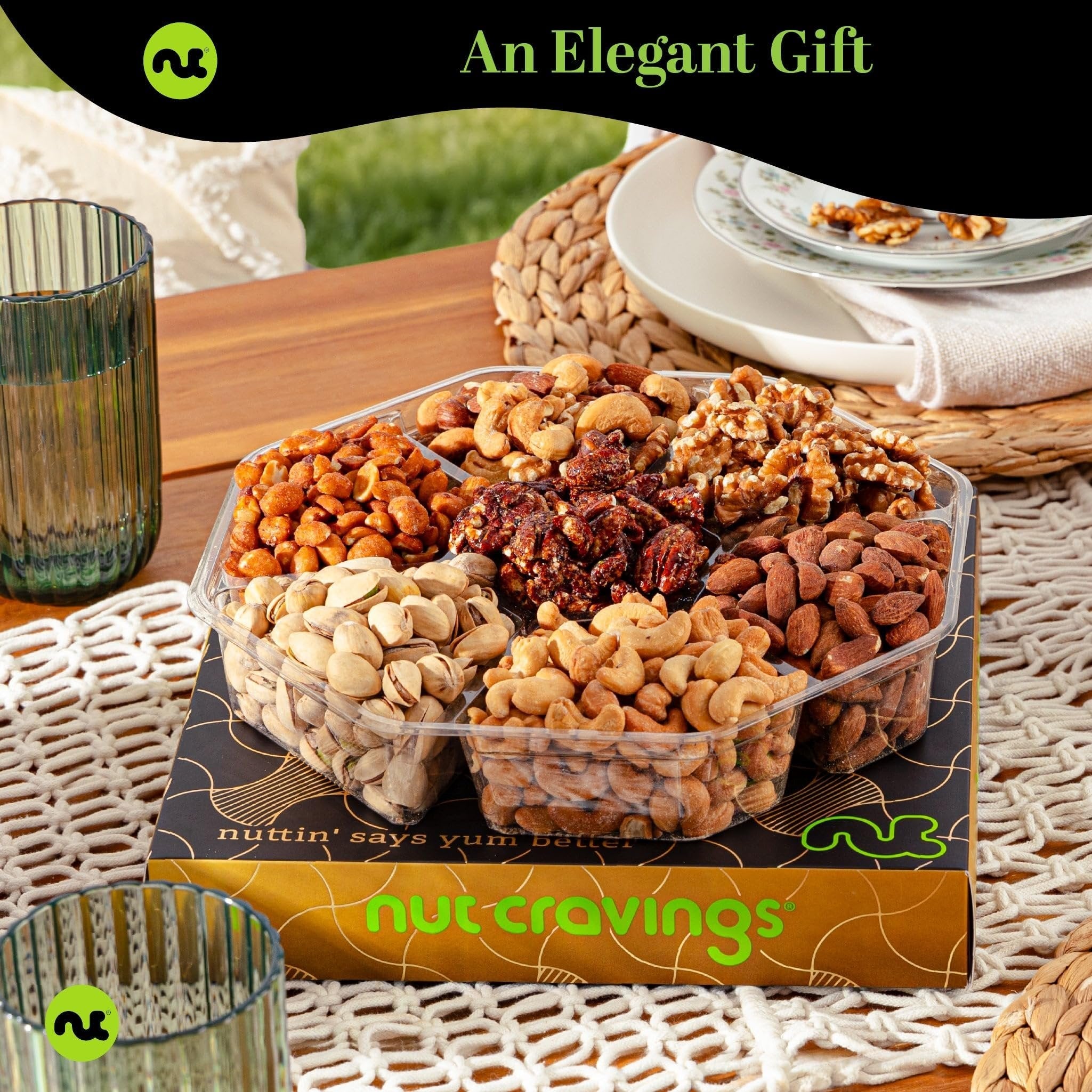 Brown Sectional Box Mixed Nuts Large NCG100036