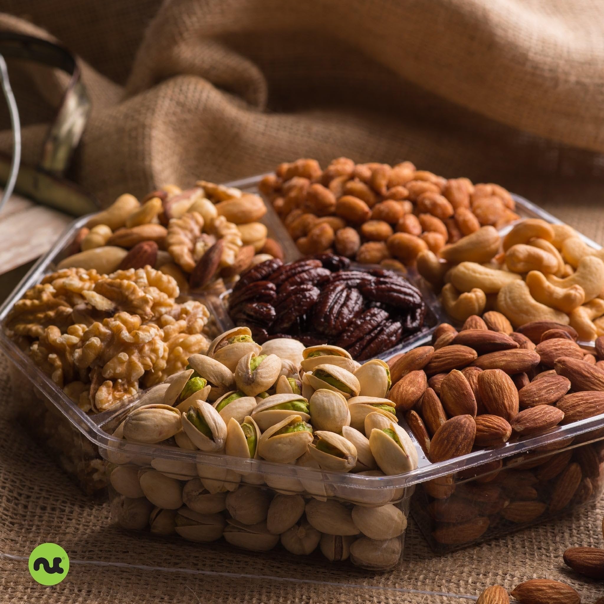 Happy Holidays Mixed Nuts Sectional Tray Large NCG100041