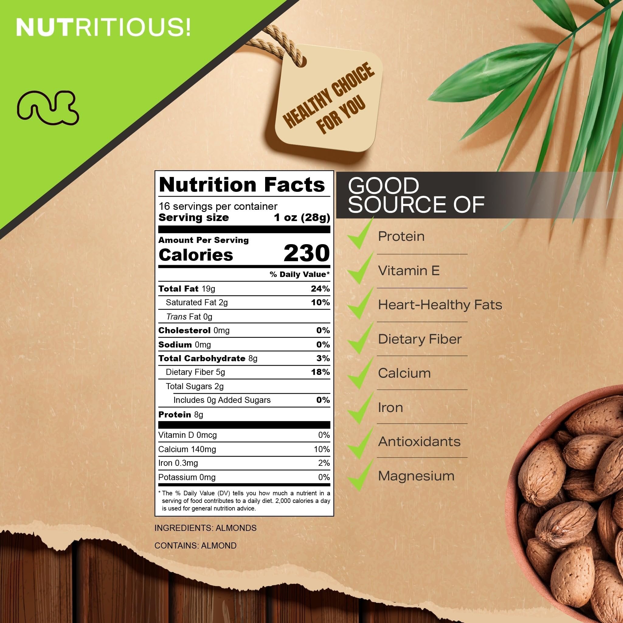 In Shell Almonds - Raw, Whole