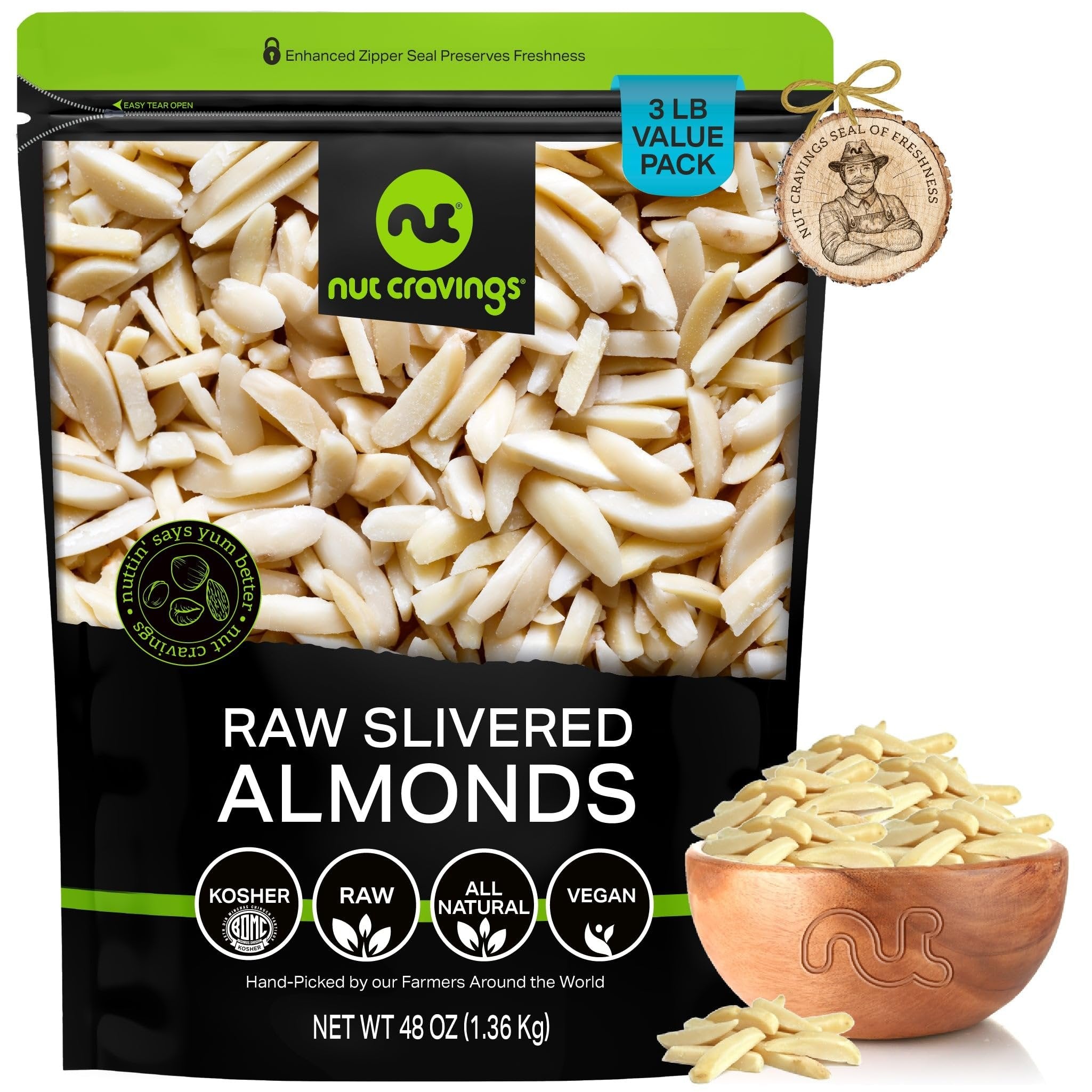 Raw Slivered Almonds, Unsalted